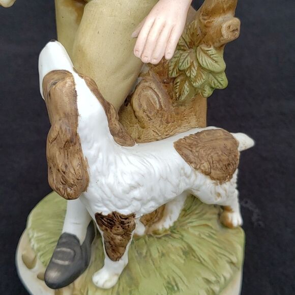 Vintage Homco Farm Boy with Wheat and Dog Porcelain Figurine #8805 - Picture 8 of 10